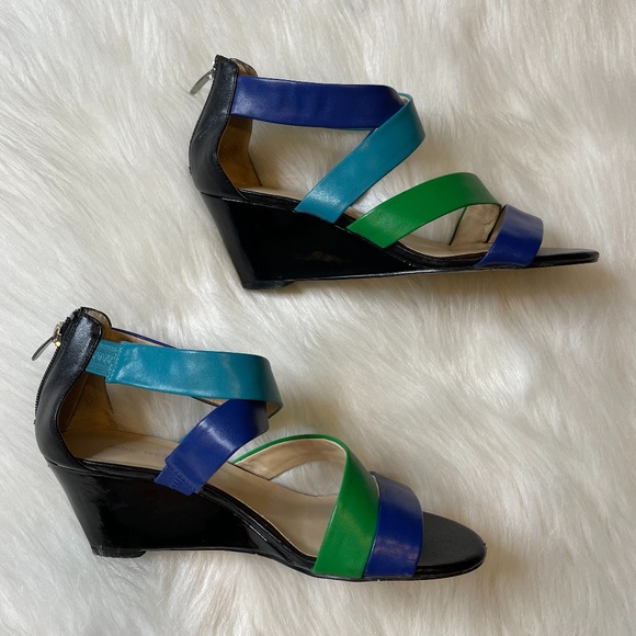 Nine West Shoes - Nine West Strappy Blue Green Wedge